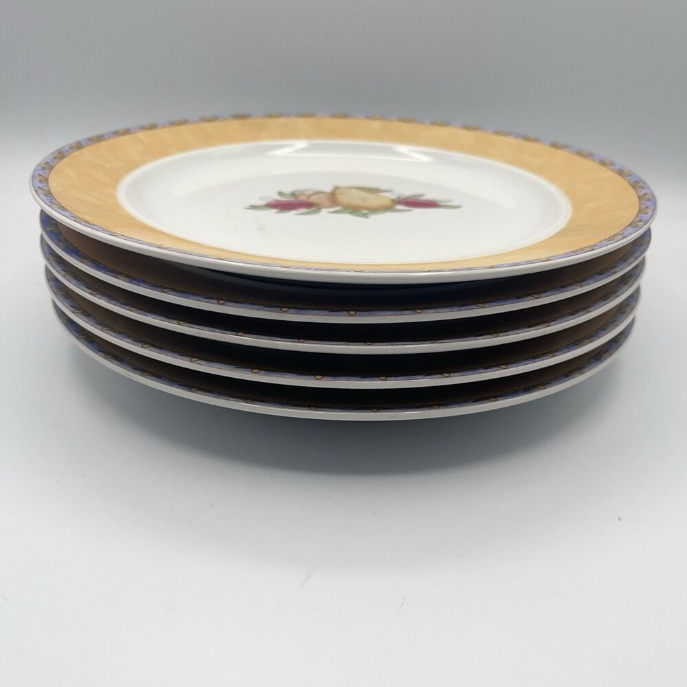 5 - DANSK Fiance Fruits Dinnerware 9 Inch Lunch Plates